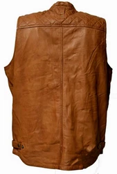 Zimmert Leather Lederweste Nilo Braun/Beige