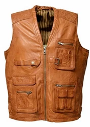 Zimmert Leather Lederweste Nilo Braun/Beige