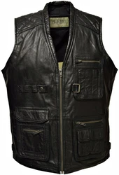 Zimmert Leather Lederweste Nilo Dunkelgrün/Schwarz