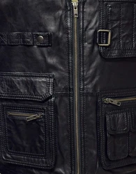 Zimmert Leather Lederweste Nilo Dunkelgrün/Schwarz