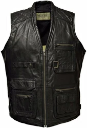 Zimmert Leather Lederweste Nilo Dunkelgrün/Schwarz