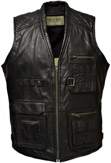 Zimmert Leather Lederweste Nilo Dunkelgrün/Schwarz