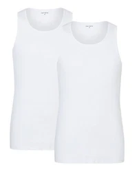 Camano Tanktop Doppelpack Herren Weiß/Creme