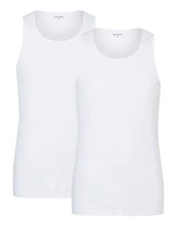 Camano Tanktop Doppelpack Herren Weiß/Creme