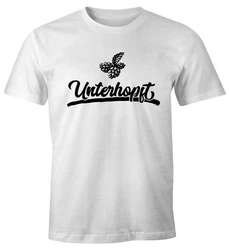 MoonWorks Print-Shirt Herren Party T-Shirt Unterhopft Bier Fun-Shirt Gelb/Hellblau/Weiß