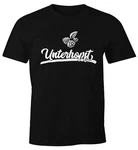 MoonWorks Print-Shirt Herren Party T-Shirt Unterhopft Bier Fun-Shirt Gelb/Hellblau