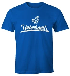 MoonWorks Print-Shirt Herren Party T-Shirt Unterhopft Bier Fun-Shirt Hellblau/Blau/Dunkelblau