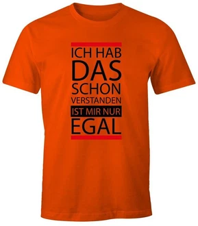 MoonWorks Print-Shirt Herren T-Shirt Orange/Grau/Rot/Gelb