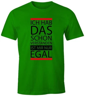 MoonWorks Print-Shirt Herren T-Shirt Grün/Neonfarben/Grau