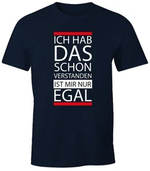MoonWorks Print-Shirt Herren T-Shirt Dunkelblau/Grau/Rot
