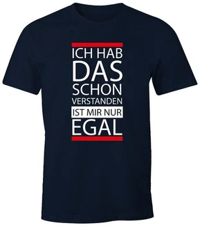 MoonWorks Print-Shirt Herren T-Shirt Dunkelblau/Grau/Rot