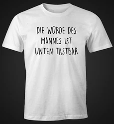 MoonWorks Print-Shirt Spruch Die Würde des Mannes ist unten Creme/Weiß/Braun/Rot/Orange