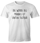 MoonWorks Print-Shirt Spruch Die Würde des Mannes ist unten Creme/Weiß/Braun/Rot/Orange