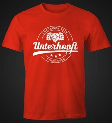 MoonWorks Print-Shirt Chronisch Unterhopft Total Herren T-Shirt Since Ever Fun-Shirt Rot/Dunkelrot