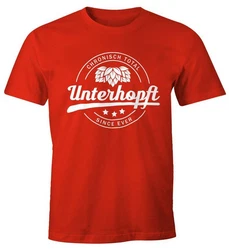 MoonWorks Print-Shirt Chronisch Unterhopft Total Herren T-Shirt Since Ever Fun-Shirt Rot/Dunkelrot