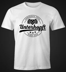 MoonWorks Print-Shirt Chronisch Unterhopft Total Herren T-Shirt Since Ever Fun-Shirt Weiß/Grau/Hellblau/Creme