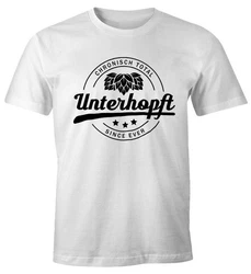 MoonWorks Print-Shirt Chronisch Unterhopft Total Herren T-Shirt Since Ever Fun-Shirt Weiß/Grau/Hellblau/Creme