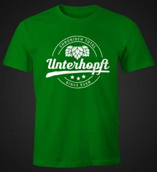 MoonWorks Print-Shirt Chronisch Unterhopft Total Herren T-Shirt Since Ever Fun-Shirt Grün