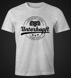 MoonWorks Print-Shirt Chronisch Unterhopft Total Herren T-Shirt Since Ever Fun-Shirt Grau/Weiß/Hellblau