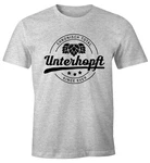 MoonWorks Print-Shirt Chronisch Unterhopft Total Herren T-Shirt Since Ever Fun-Shirt Grau/Weiß/Hellblau MoonWorks Print-Shirt Chronisch Unterhopft Total Herren T-Shirt Since Ever Fun-Shirt Grau/Weiß/Hellblau