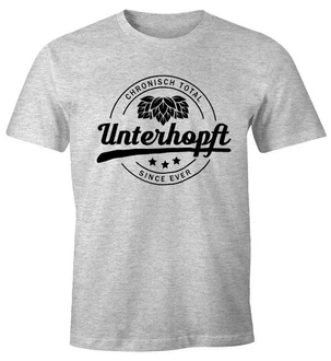 MoonWorks Print-Shirt Chronisch Unterhopft Total Herren T-Shirt Since Ever Fun-Shirt Grau/Weiß/Hellblau