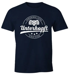 MoonWorks Print-Shirt Chronisch Unterhopft Total Herren T-Shirt Since Ever Fun-Shirt Dunkelblau