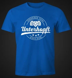 MoonWorks Print-Shirt Chronisch Unterhopft Total Herren T-Shirt Since Ever Fun-Shirt Dunkelblau/Blau/Hellblau