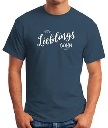 MoonWorks Print-Shirt Herren T-Shirt Lieblingssohn Blau/Dunkelblau/Hellblau/Lila