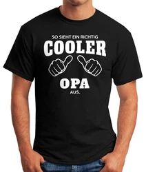 MoonWorks Print-Shirt Herren T-Shirt So sieht ein richtig ein richtig cooler aus mit Print Schwarz