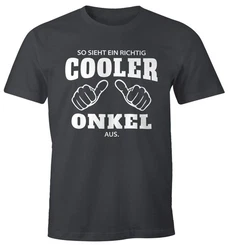 MoonWorks Print-Shirt Herren T-Shirt So sieht ein richtig ein richtig cooler aus mit Print 