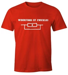MoonWorks Print-Shirt Widerstand ist zwecklos Herren T-Shirt Rot