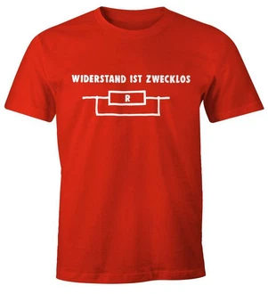 MoonWorks Print-Shirt Widerstand ist zwecklos Herren T-Shirt Rot MoonWorks Print-Shirt Widerstand ist zwecklos Herren T-Shirt Rot