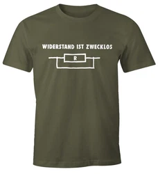 MoonWorks Print-Shirt Widerstand ist zwecklos Herren T-Shirt 