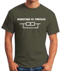 MoonWorks Print-Shirt Widerstand ist zwecklos Herren T-Shirt Dunkelgrün