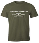 MoonWorks Print-Shirt Widerstand ist zwecklos Herren T-Shirt Dunkelgrün