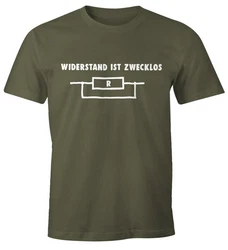 MoonWorks Print-Shirt Widerstand ist zwecklos Herren T-Shirt 