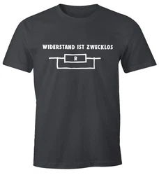 MoonWorks Print-Shirt Widerstand ist zwecklos Herren T-Shirt Grau/Schwarz/Dunkelgrau/Braun