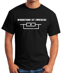 MoonWorks Print-Shirt Widerstand ist zwecklos Herren T-Shirt Schwarz/Braun/Grün