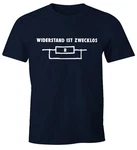 MoonWorks Print-Shirt Widerstand ist zwecklos Herren T-Shirt Dunkelblau/Blau/Schwarz/Braun/Lila