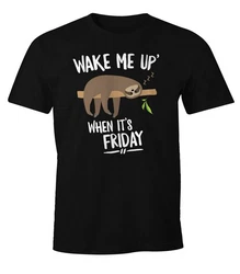MoonWorks Herren T-Shirt Fun-Shirt mit Print Braun/Schwarz/Beige