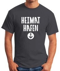 MoonWorks Print-Shirt Heimathafen Anker Dunkelgrün/Rot/Lila