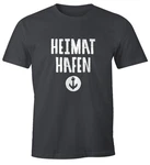 MoonWorks Print-Shirt Heimathafen Anker Dunkelgrün/Rot/Lila
