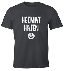 MoonWorks Print-Shirt Heimathafen Anker Dunkelgrün/Rot/Lila