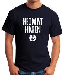 MoonWorks Print-Shirt Heimathafen Anker Dunkelblau/Blau