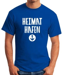MoonWorks Print-Shirt Heimathafen Anker Blau