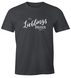 MoonWorks Print-Shirt Herren T-Shirt Lieblingsbruder Geschenk Bruder Familie Geschwister Lieblingsmensch Lila/Grau/Braun/Schwarz