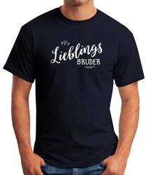MoonWorks Print-Shirt Herren T-Shirt Lieblingsbruder Geschenk Bruder Familie Geschwister Lieblingsmensch Dunkelblau/Lila