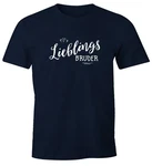 MoonWorks Print-Shirt Herren T-Shirt Lieblingsbruder Geschenk Bruder Familie Geschwister Lieblingsmensch Dunkelblau/Lila