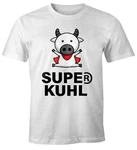 MoonWorks Print-Shirt Tier-Motiv Super Kuhl Fun-Shirt 