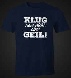 MoonWorks Print-Shirt Herren T-Shirt mit Spruch Fun-Shirt Dunkelblau/Blau